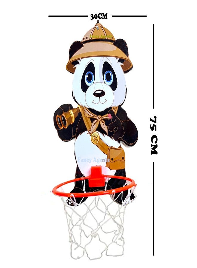 Fancy Agents Basket Ball for Kids for Boys/Girls| Basketball Portable Set with Hanging Board, Ring Net for Indoor and Outdoor Games| Birthday & Return Gift Set Standard (Panda Basketball Set) - Image 5